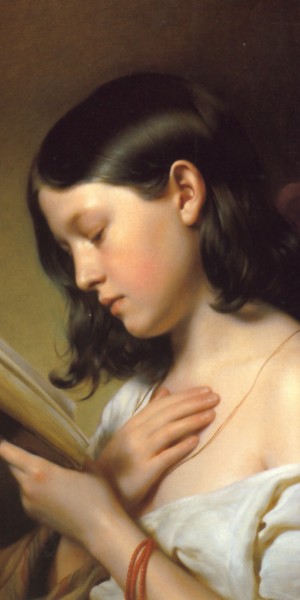Franz_Eybl,_Lesendes_Mädchen
