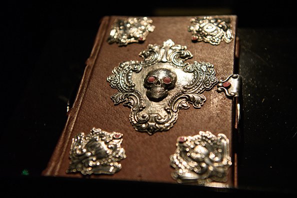 LONDON, ENGLAND - DECEMBER 09: The third of only seven copies of J K Rowling's handwritten and personally illustrated "The Tales of Beedle the Bard" is displayed at Sotheby's auction house on December 9, 2016 in London, England. The edition includes an inscription by the author to the editor who launched her career, and will be offered for sale on 13 December, 2016, with an estimated sale price of £300,000-500,000. (Photo by Leon Neal/Getty Images)