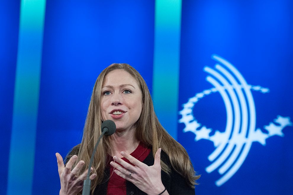 NEW YORK, NY - SEPTEMBER 21: Chelsea Clinton delivers a speech during the annual Clinton Global Initiative on September 21, 2016 in New York City. Former President Bill Clinton defended the foundation, founded in 2005, at the final CGI meeting. (Photo by Stephanie Keith/Getty Images)