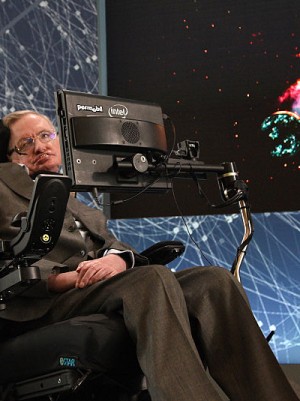 Yuri Milner And Stephen Hawking host press conference to announce Breakthrough Starshot, a new space exploration initiative, at One World Observatory on April 12, 2016 in New York City.