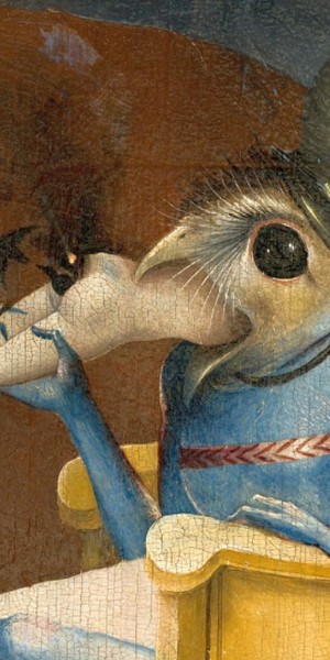 Bosch_Hieronymus_-_The_Garden_of_Earthly_Delights_right_panel_-_Detail_Bird-headed_monster_or_The_Prince_of_Hell_-_close-up_head_lower_right