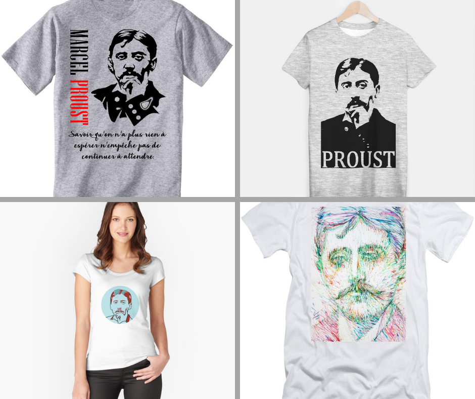Прустоманията днес има и такава форма - тениски с лика на писателя